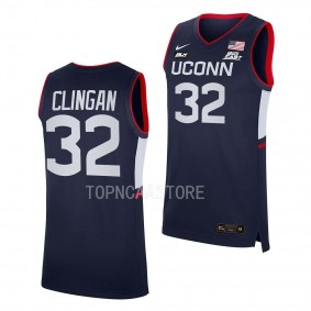 Donovan Clingan 2022-23 UConn Huskies Away Basketball Replica Jersey Navy