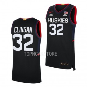 UConn Huskies Donovan Clingan Black Jersey Limited Basketball