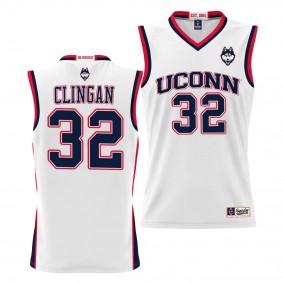 Donovan Clingan UConn Huskies #32 White NIL Basketball Jersey Unisex Lightweight