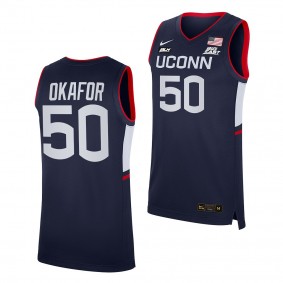Emeka Okafor UConn Huskies Navy Jersey 2021-22 College Basketball Alumni Shirt