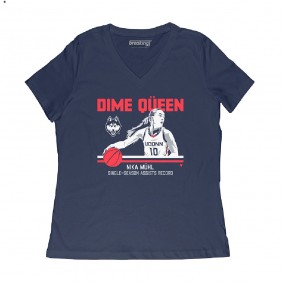 UConn Huskies Nika Muhl Womens Basketball V-Neck T-Shirt - Navy