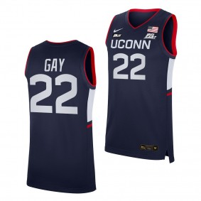 Rudy Gay UConn Huskies Navy Jersey 2021-22 College Basketball Alumni Shirt