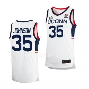 UConn Huskies Samson Johnson Home Basketball 2022-23 Replica Jersey White