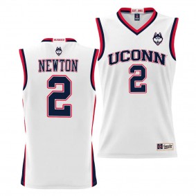 Tristen Newton UConn Huskies #2 White NIL Basketball Jersey Unisex Lightweight