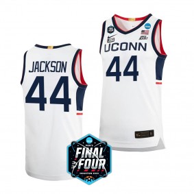 UConn Huskies Andre Jackson 2023 NCAA Final Four Mens Basketball Jersey White #44