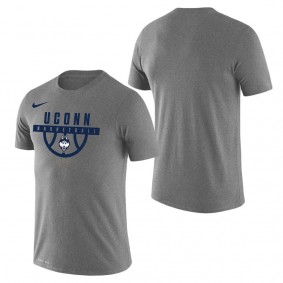 UConn Huskies Basketball Drop Legend Performance T-Shirt Heathered Gray