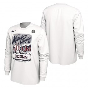 UConn Huskies 2023 NCAA Men's Basketball National Champions Expressive Long Sleeve T-Shirt White