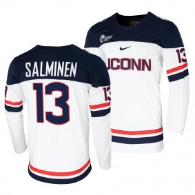 UConn Huskies Samu Salminen College Hockey White #13 Replica Jersey 2023-24