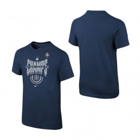 UConn Huskies Youth 2023 NCAA Men's Basketball National Champions Locker Room T-Shirt Navy