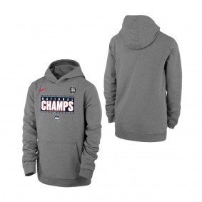 UConn Huskies Youth 2023 NCAA Men's Basketball National Champions Pebble Pullover Hoodie Heather Gray
